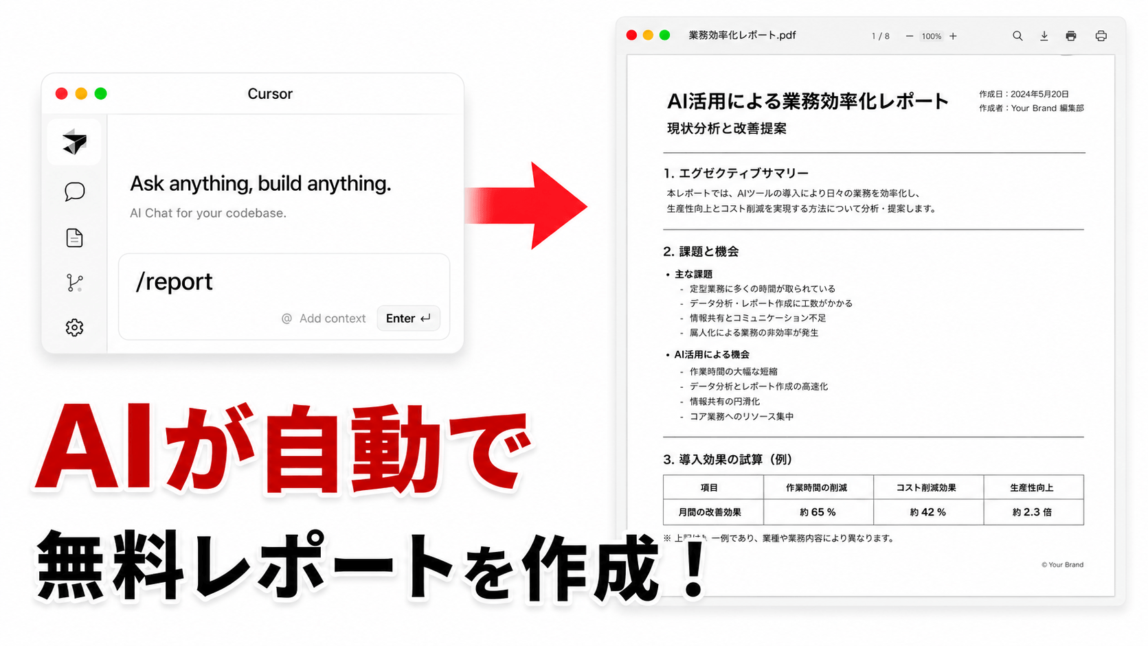 コマンド一発で無料レポートを作成