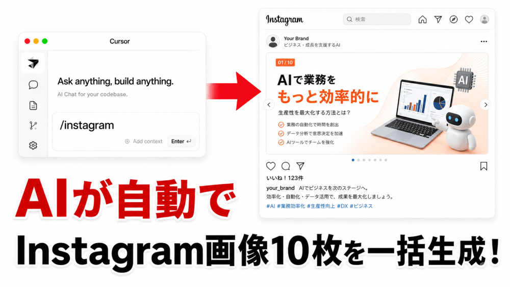 コマンド一発でInstagram画像10枚を一括生成