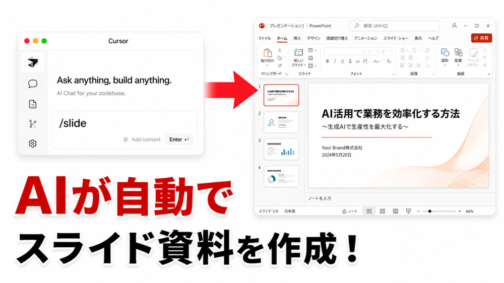 コマンド一発でスライド資料を作成