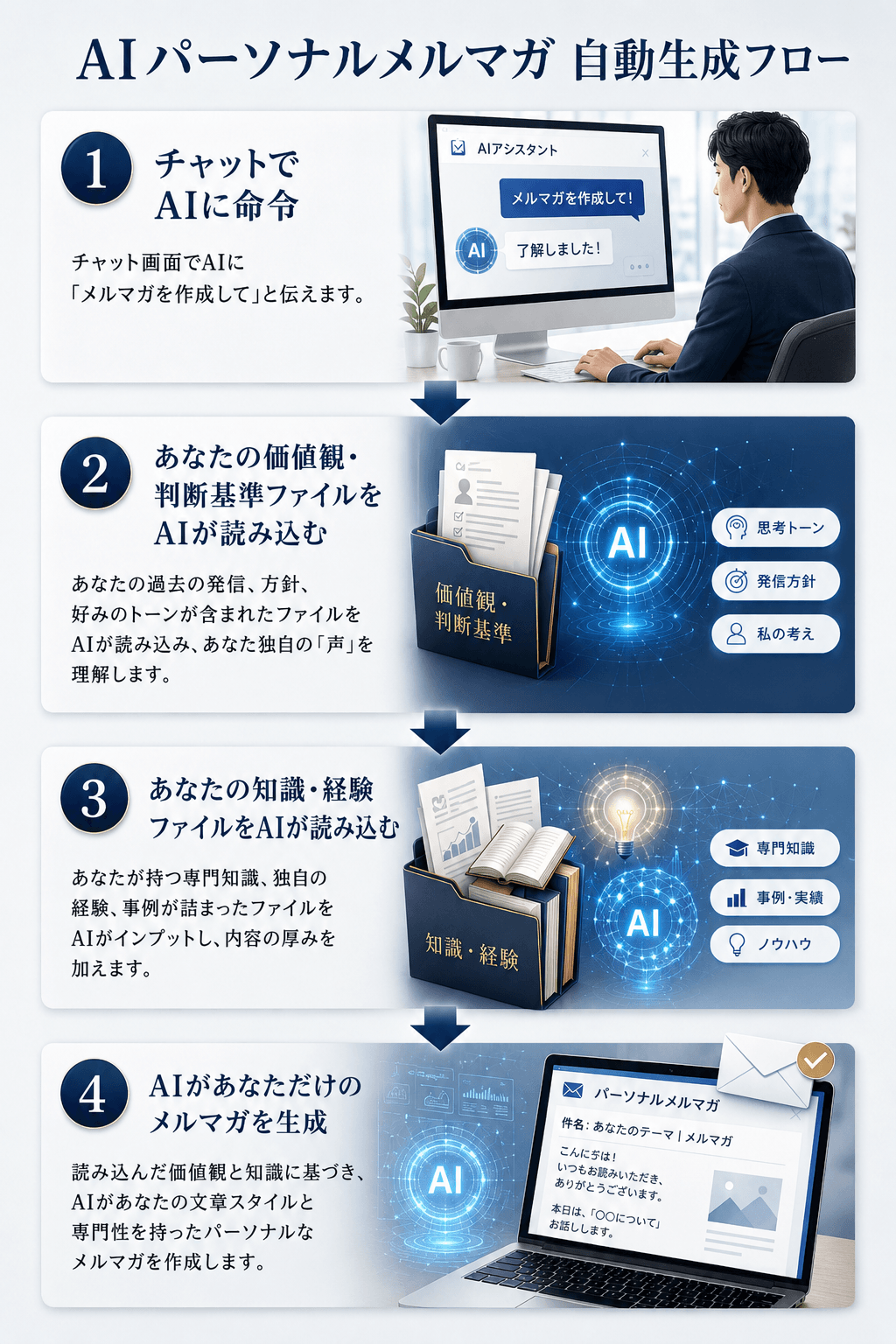 AIパーソナルメルマガ自動生成フロー