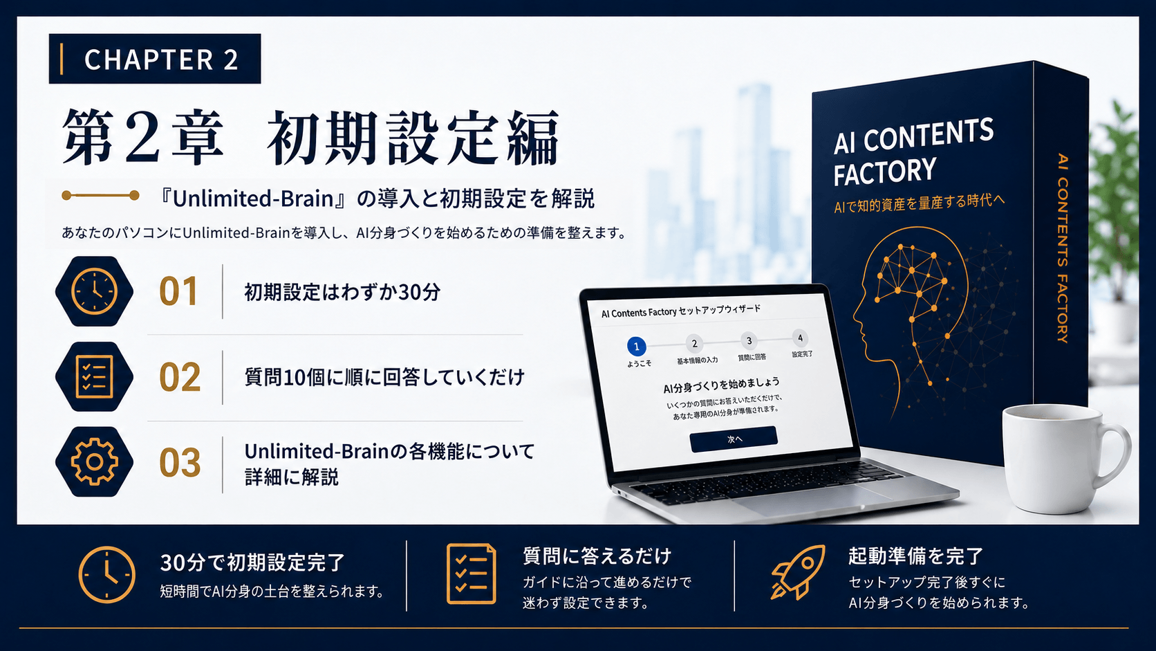 第2章　初期設定＆セットアップ編の講座内容